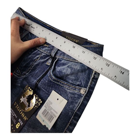 NWT Vigoss Girl's Size 8 “The Austin Ankle Skinny” with Grommet Detail Jeans - Picture 4 of 12